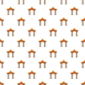 Traditional chinese gate architecture repeat pattern background Illustrazione stock