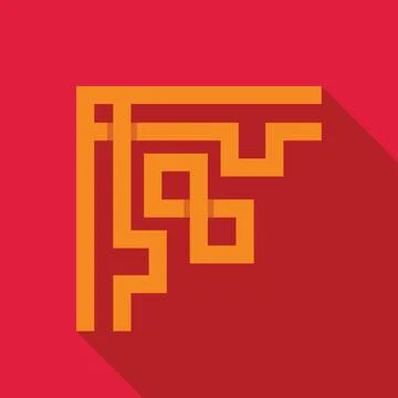 Traditional chinese pattern forming abstract corner decoration on red backg.. Stock Illustration