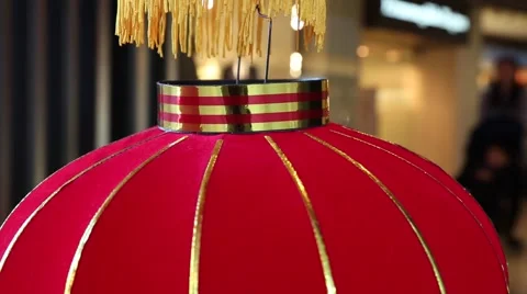 Traditional Chinese red lantern balancing Stock Footage 60054791