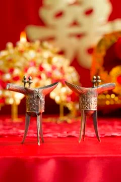Traditional Chinese wedding elements Stockfoto's