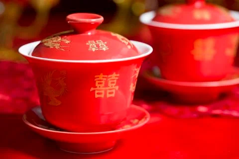 Traditional Chinese wedding elements Stock Photos