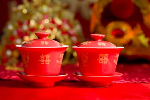 Traditional Chinese wedding elements Stock Photos