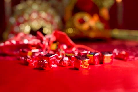 Traditional Chinese wedding elements 스톡 사진