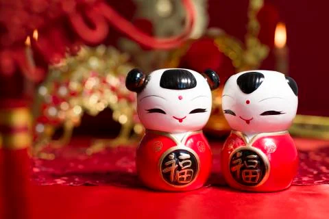 Traditional Chinese wedding elements Stockfoto's
