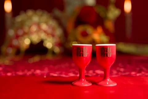Traditional Chinese wedding elements 스톡 사진