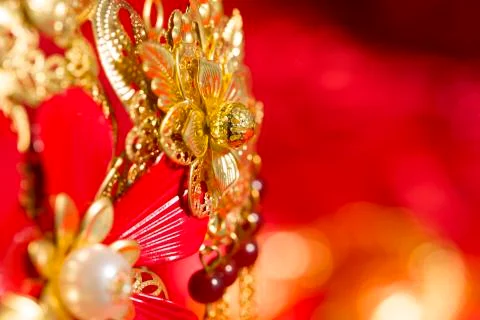 Traditional Chinese wedding elements Stockfoto's