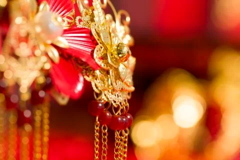 Traditional Chinese wedding elements Stock Photos
