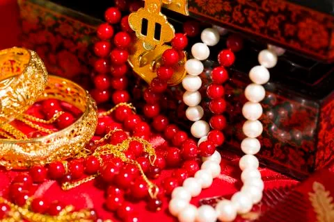 Traditional Chinese wedding elements Foto stock