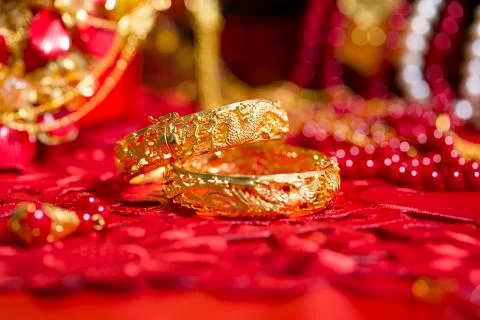 Traditional Chinese wedding elements Stock Photos