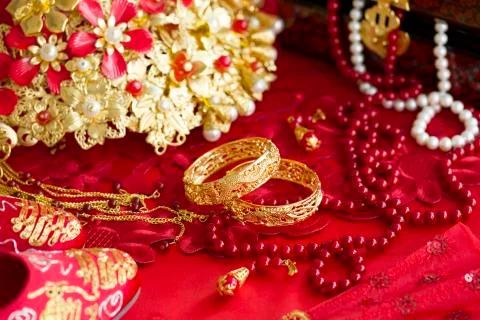 Traditional Chinese wedding elements Stock Photos