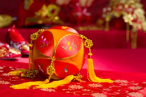 Traditional Chinese wedding elements Stock Photos