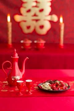 Traditional Chinese wedding elements Stock Photos