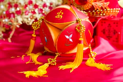 Traditional Chinese wedding elements Stockfoto's