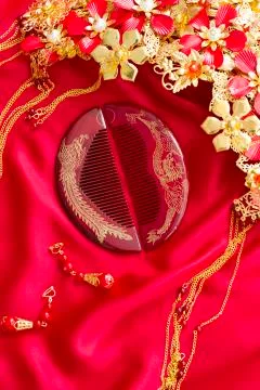 Traditional Chinese wedding elements Fotos Stock