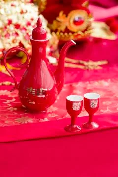 Traditional Chinese wedding elements Stock Photos