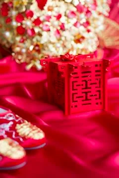 Traditional Chinese wedding elements Stockfoto's