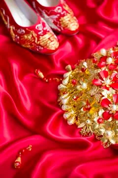 Traditional Chinese wedding elements Foto stock