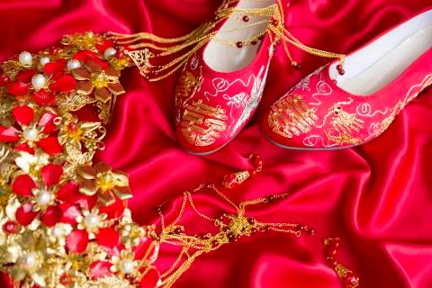 Traditional Chinese wedding elements Stock Photos