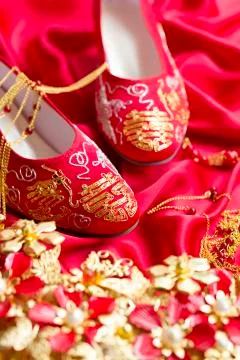 Traditional Chinese wedding elements Stock Photos