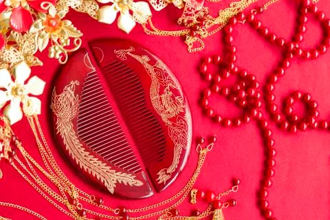 Traditional Chinese wedding elements Fotos Stock