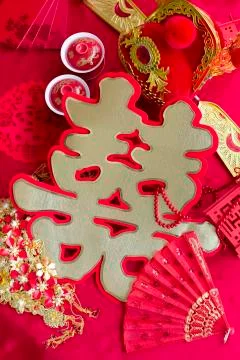 Traditional Chinese wedding elements Fotos Stock