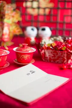 Traditional Chinese wedding elements Foto stock