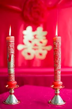 Traditional Chinese wedding elements Stock Photos
