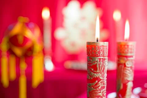 Traditional Chinese wedding elements Fotos Stock