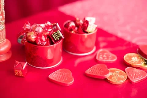 Traditional Chinese wedding elements Foto stock