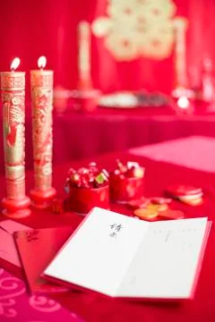 Traditional Chinese wedding elements Stock Photos