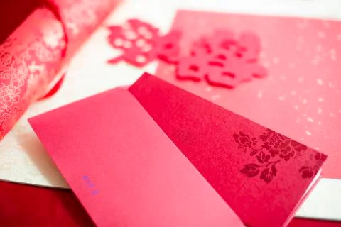 Traditional Chinese wedding elements Stockfoto's