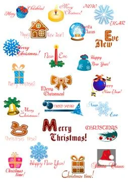 Traditional christmas decoration elements 스톡 일러스트