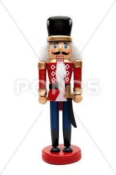 Traditional Christmas Nutcracker Figurine Isolated On White Background Stock-Fotos