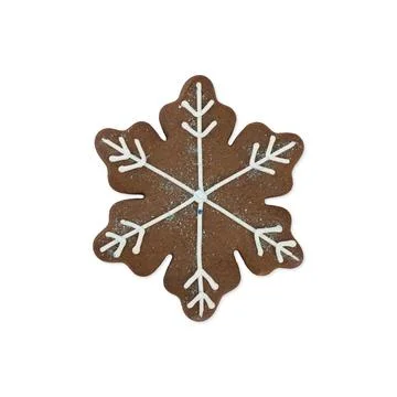Traditional christmas snowflake gingerbread isolated overwhite background Stock Photos
