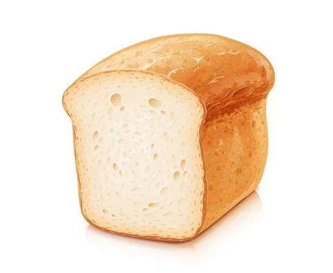 Traditional classic bread. White wheat flour baking. Vector illustration. Stock-Illustration