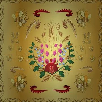 Traditional classic golden pattern. Vector oriental ornament. Golden pattern on Stock Illustration