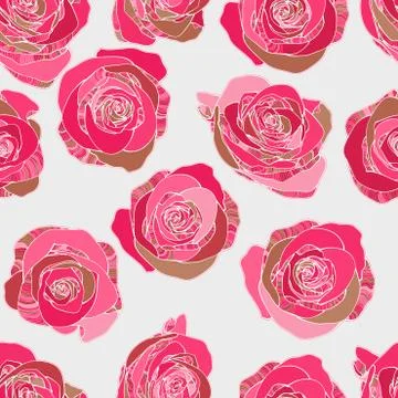 Traditional classic rose seamless pattern Stock Illustration