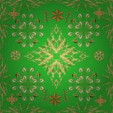 Traditional classic vector golden pattern. Oriental ornament in the style of bar Stock Illustration