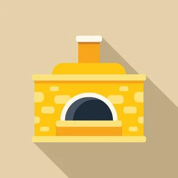 Traditional clay oven baking bread and pizza in bakery or pizzeria Illustrazione stock