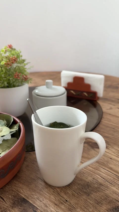 Traditional Coca Leaf Tea Moment Stock Footage 320062683