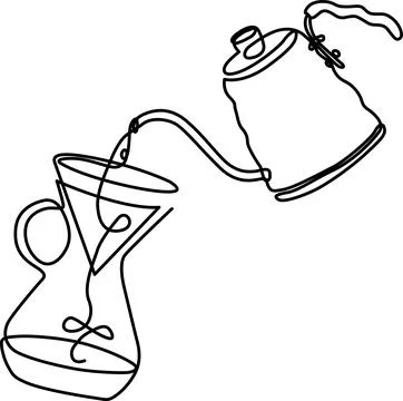Traditional coffee pouring method Vector Stock Illustration