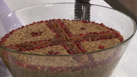 Traditional cooked wheat among Orthodox Serbs Stock-Footage 131961553
