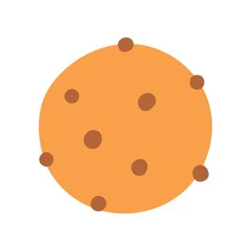 Traditional cookie with chocolate crisps in flat style. Hand drawn vector ill Illustrazione stock