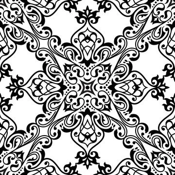 Traditional damask seamless pattern. Stock Illustration