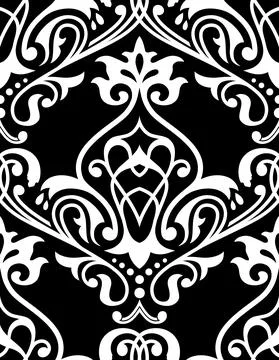 Traditional damask seamless pattern. Stock Illustration
