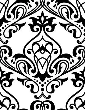 Traditional damask seamless pattern. Stock Illustration