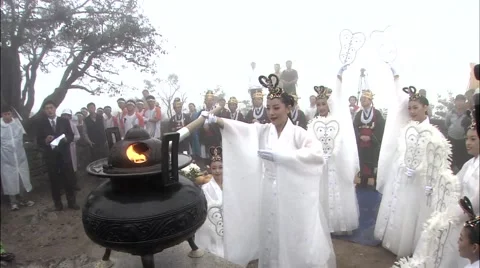 Traditional dance of Korea Stock Footage 64980166