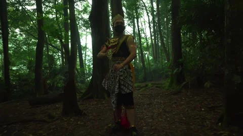 Traditional Dancer Walking Forward with Elegant Hand Movements Stock Footage 276349164