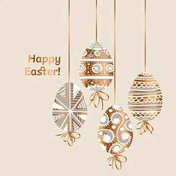 Traditional decorative Easter egg with ornament Illustrazione stock