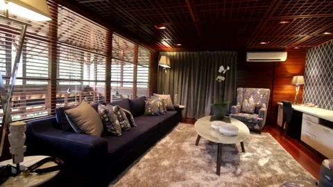 Traditional Design and Super Clean Villa Living Room Stock Footage 133986389